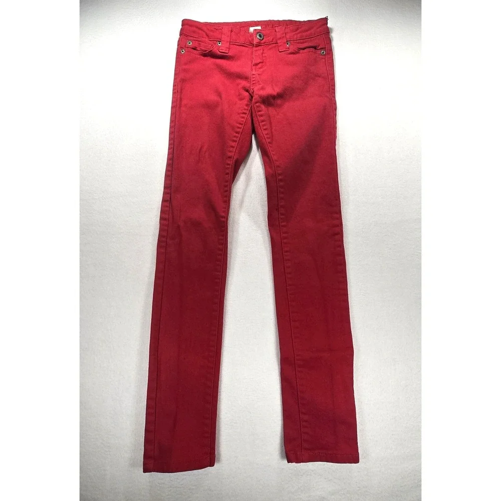 Blue Asphalt Red Skinny Jeans Womens Size 1 Low Rise Stretch Denim Pants